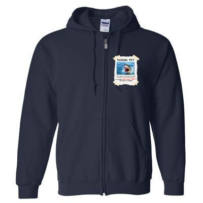 Missing Pet Funny Great White Shark  Full Zip Hoodie
