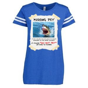 Missing Pet Funny Great White Shark  Enza Ladies Jersey Football T-Shirt