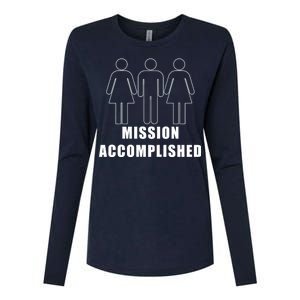 Mission Accomplished Three Some Womens Cotton Relaxed Long Sleeve T-Shirt