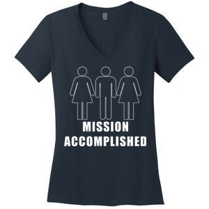 Mission Accomplished Three Some Women's V-Neck T-Shirt