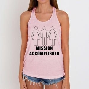 Mission Accomplished Three Some Women's Knotted Racerback Tank