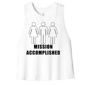 Mission Accomplished Three Some Women's Racerback Cropped Tank