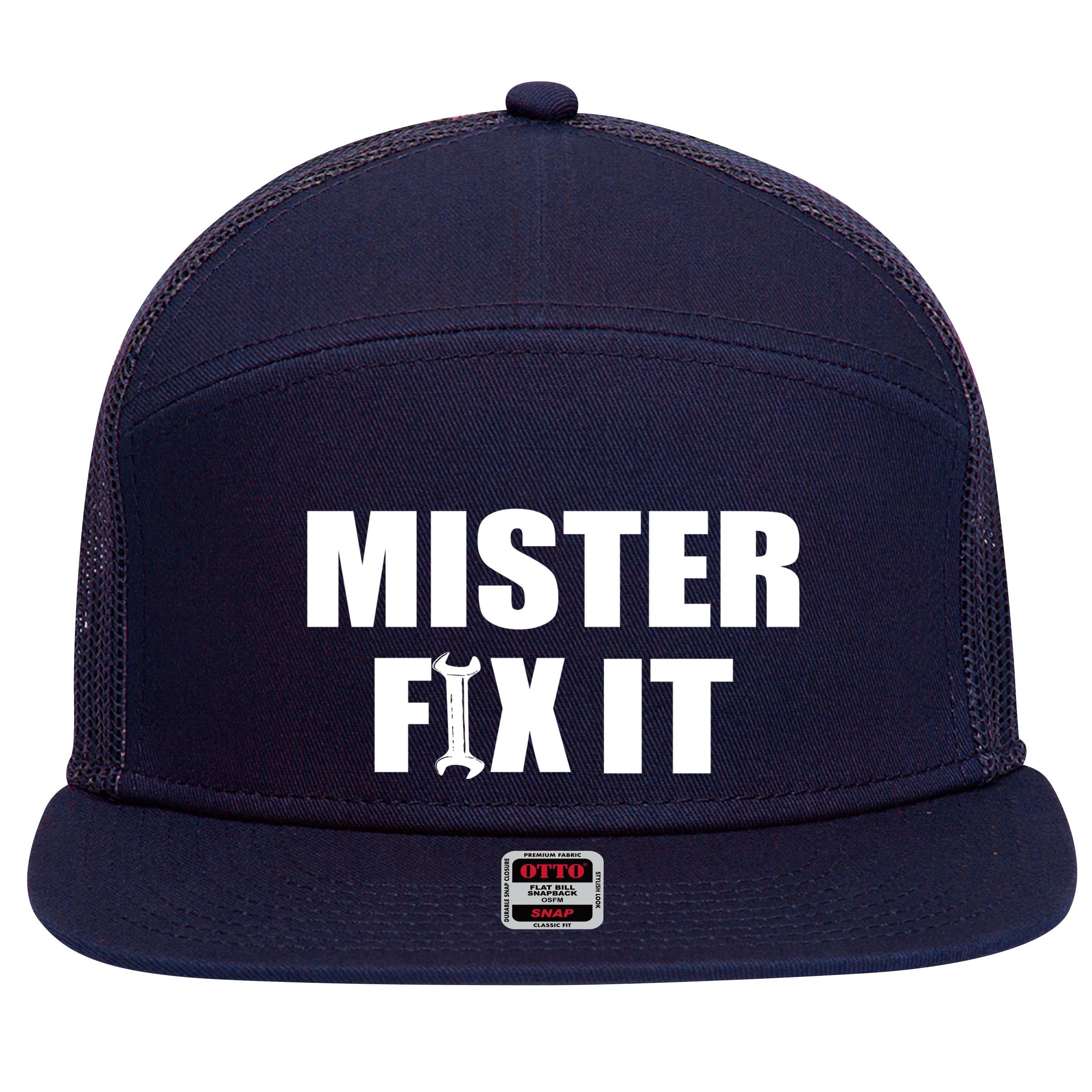 Mister Fix It 7 Panel Mesh Trucker Snapback Hat
