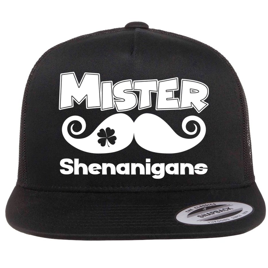 Mister Shenanigans Mustache Flat Bill Trucker Hat