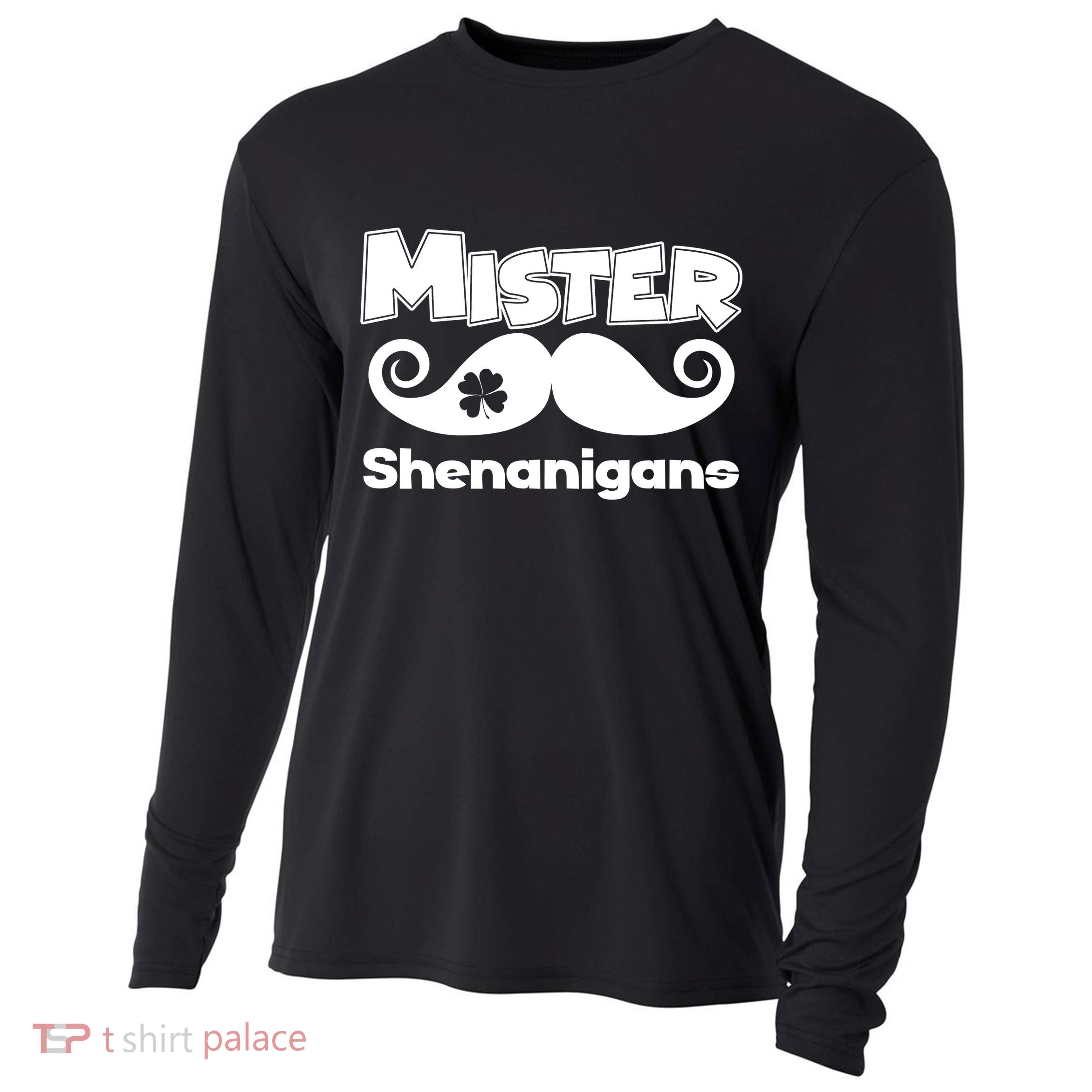 Mister Shenanigans Mustache Cooling Performance Long Sleeve Crew