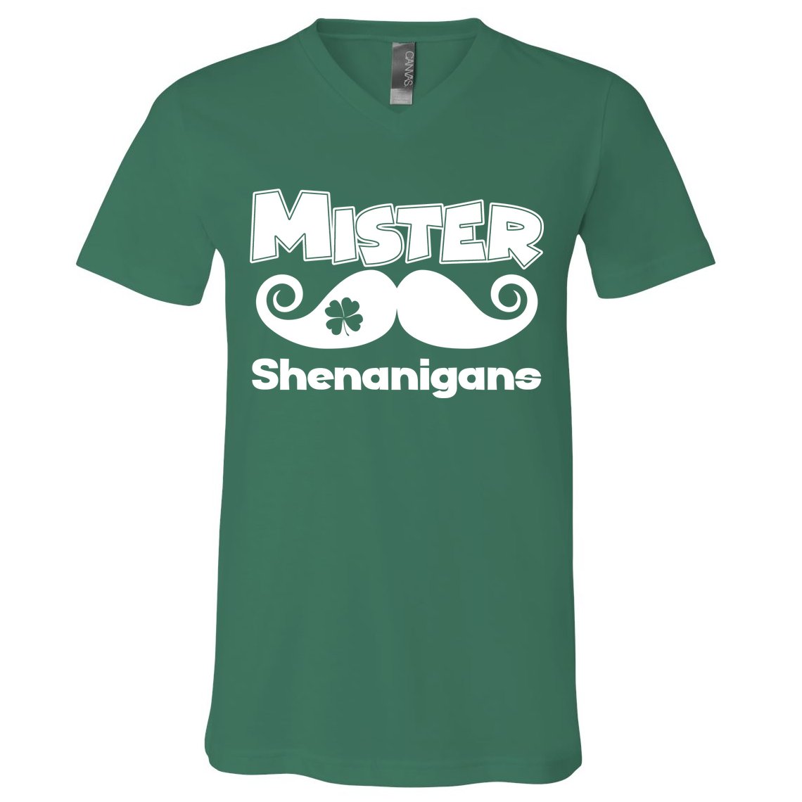 Mister Shenanigans Mustache V-Neck T-Shirt