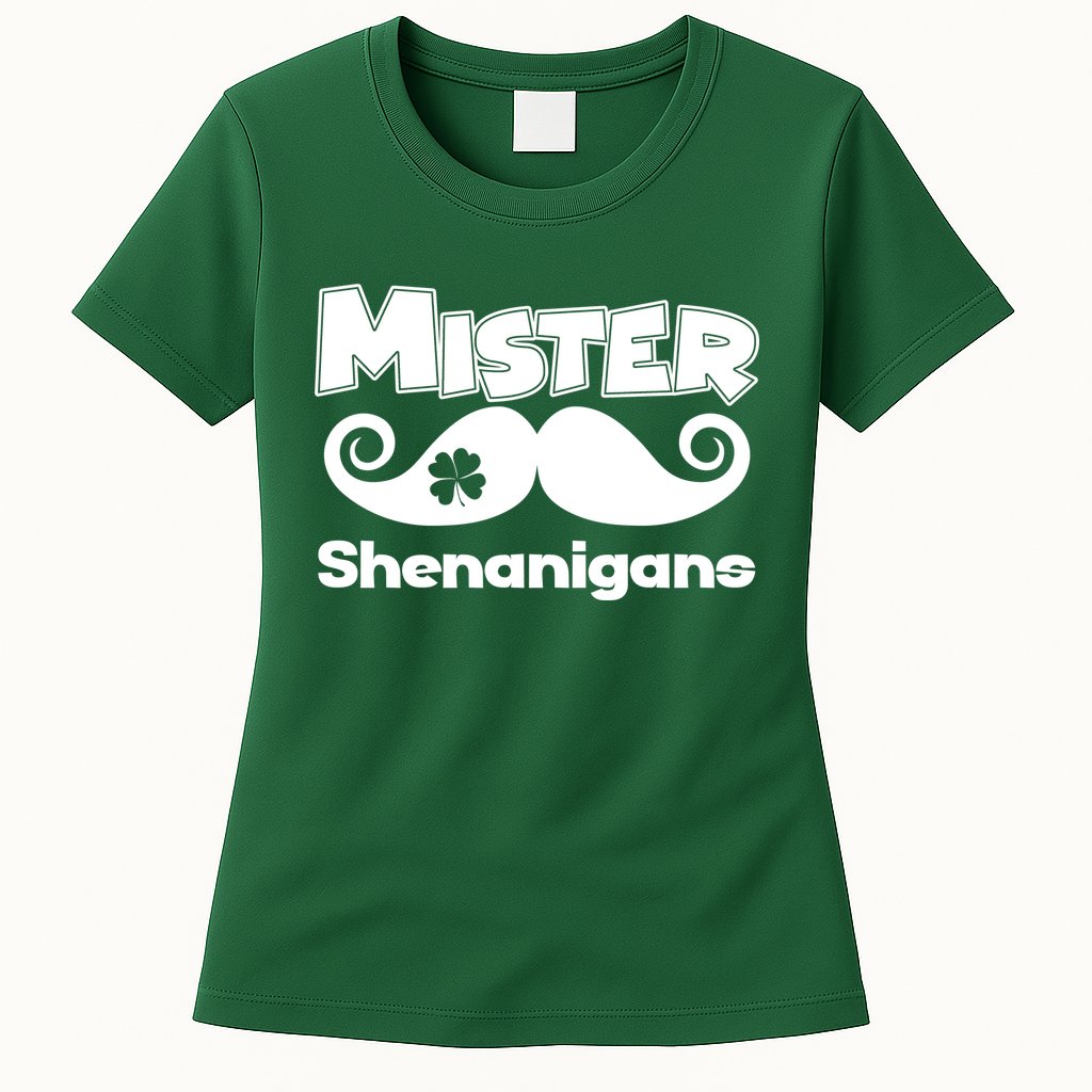 Mister Shenanigans Mustache Womens T-Shirt