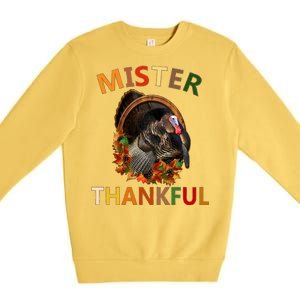 Mister Thankful Thanksgiving Turkey Premium Crewneck Sweatshirt