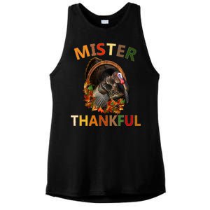 Mister Thankful Thanksgiving Turkey Ladies PosiCharge Tri-Blend Wicking Tank