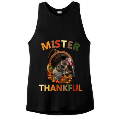 Mister Thankful Thanksgiving Turkey Ladies PosiCharge Tri-Blend Wicking Tank