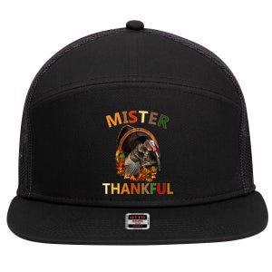 Mister Thankful Thanksgiving Turkey 7 Panel Mesh Trucker Snapback Hat