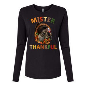 Mister Thankful Thanksgiving Turkey Womens Cotton Relaxed Long Sleeve T-Shirt