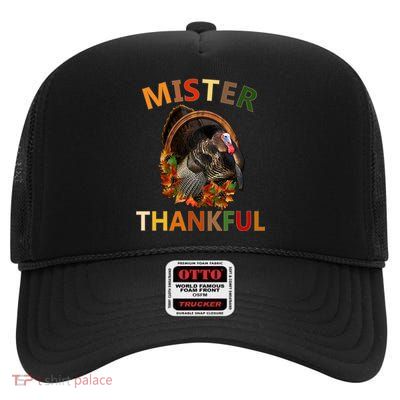 Mister Thankful Thanksgiving Turkey High Crown Mesh Back Trucker Hat