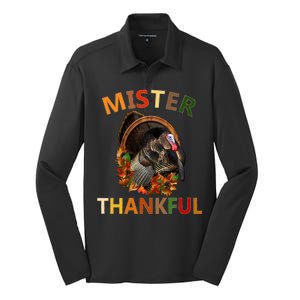 Mister Thankful Thanksgiving Turkey Silk Touch Performance Long Sleeve Polo