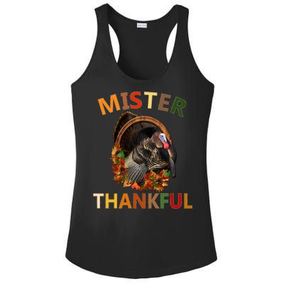 Mister Thankful Thanksgiving Turkey Ladies PosiCharge Competitor Racerback Tank