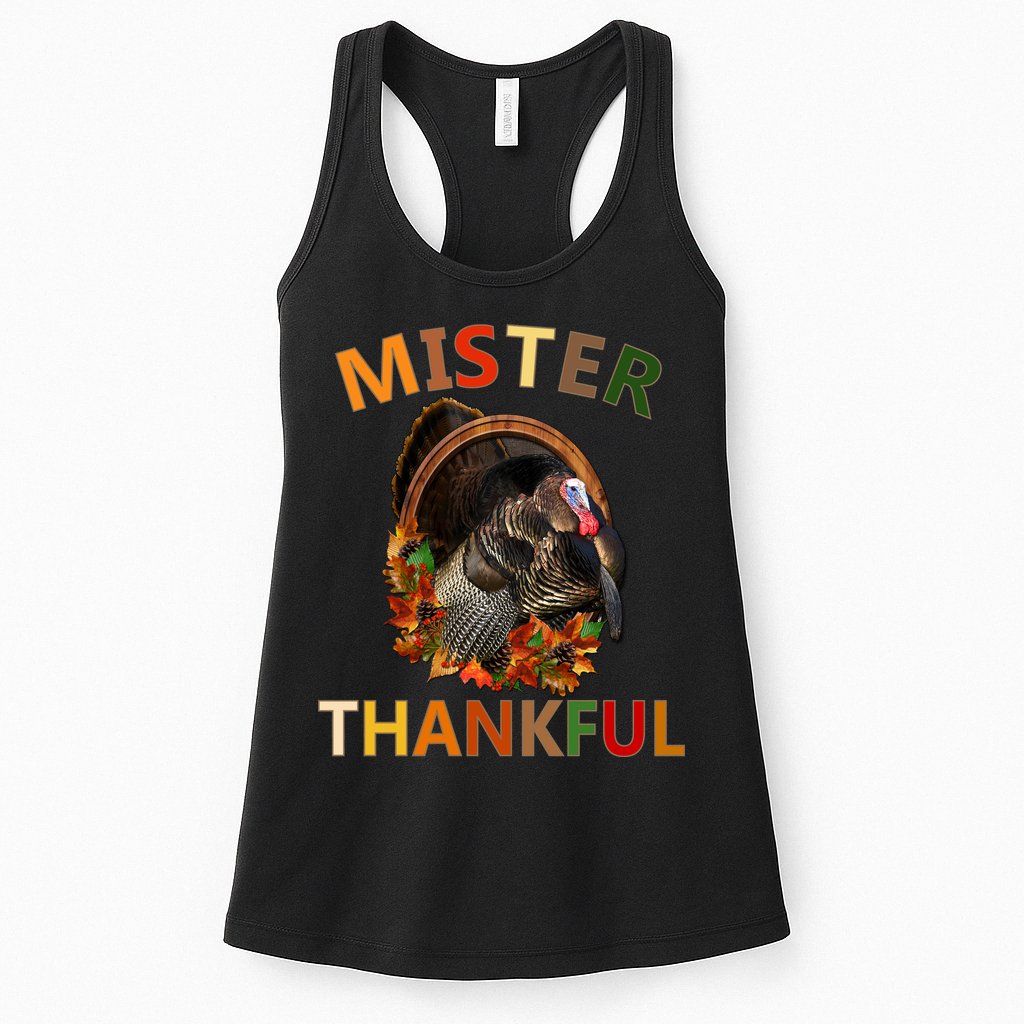 Mister Thankful Thanksgiving Turkey Womens Tank Top