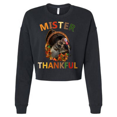 Mister Thankful Thanksgiving Turkey Cropped Pullover Crew