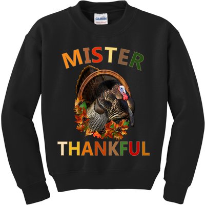 Mister Thankful Thanksgiving Turkey Kids Sweatshirt
