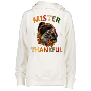 Mister Thankful Thanksgiving Turkey Womens Funnel Neck Pullover Hood