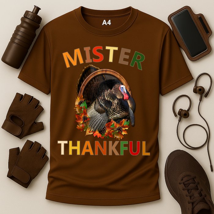 Mister Thankful Thanksgiving Turkey Performance Shirt