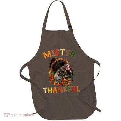 Mister Thankful Thanksgiving Turkey Full-Length Apron With Pockets