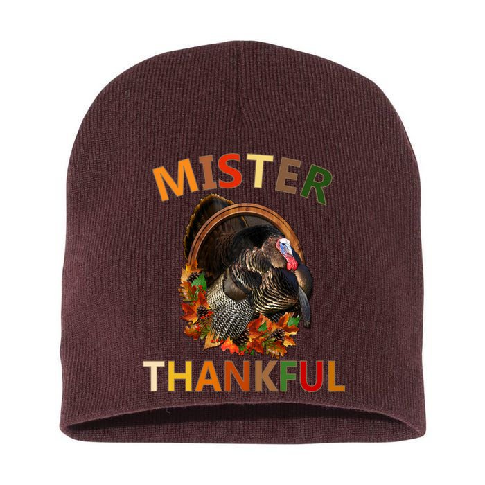 Mister Thankful Thanksgiving Turkey Short Acrylic Beanie