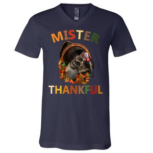 Mister Thankful Thanksgiving Turkey V-Neck T-Shirt