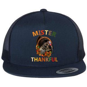 Mister Thankful Thanksgiving Turkey Flat Bill Trucker Hat