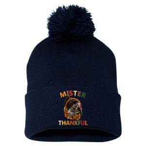 Mister Thankful Thanksgiving Turkey Pom Pom 12in Knit Beanie