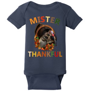 Mister Thankful Thanksgiving Turkey Baby Bodysuit