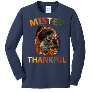 Mister Thankful Thanksgiving Turkey Kids Long Sleeve Shirt