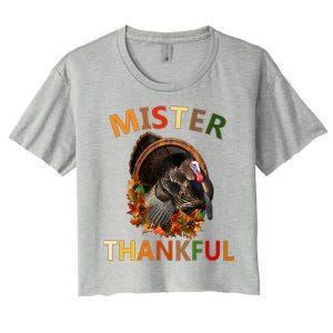 Mister Thankful Thanksgiving Turkey Women's Crop Top Tee