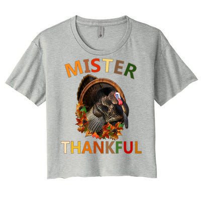 Mister Thankful Thanksgiving Turkey Women's Crop Top Tee