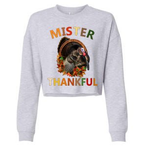 Mister Thankful Thanksgiving Turkey Cropped Pullover Crew