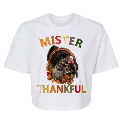 Mister Thankful Thanksgiving Turkey Bella+Canvas Jersey Crop Tee