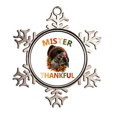 Mister Thankful Thanksgiving Turkey Metallic Star Ornament