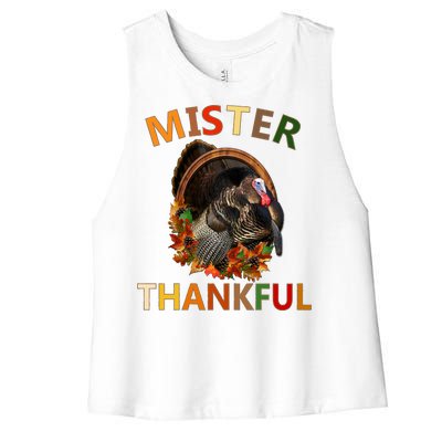 Mister Thankful Thanksgiving Turkey Women's Racerback Cropped Tank