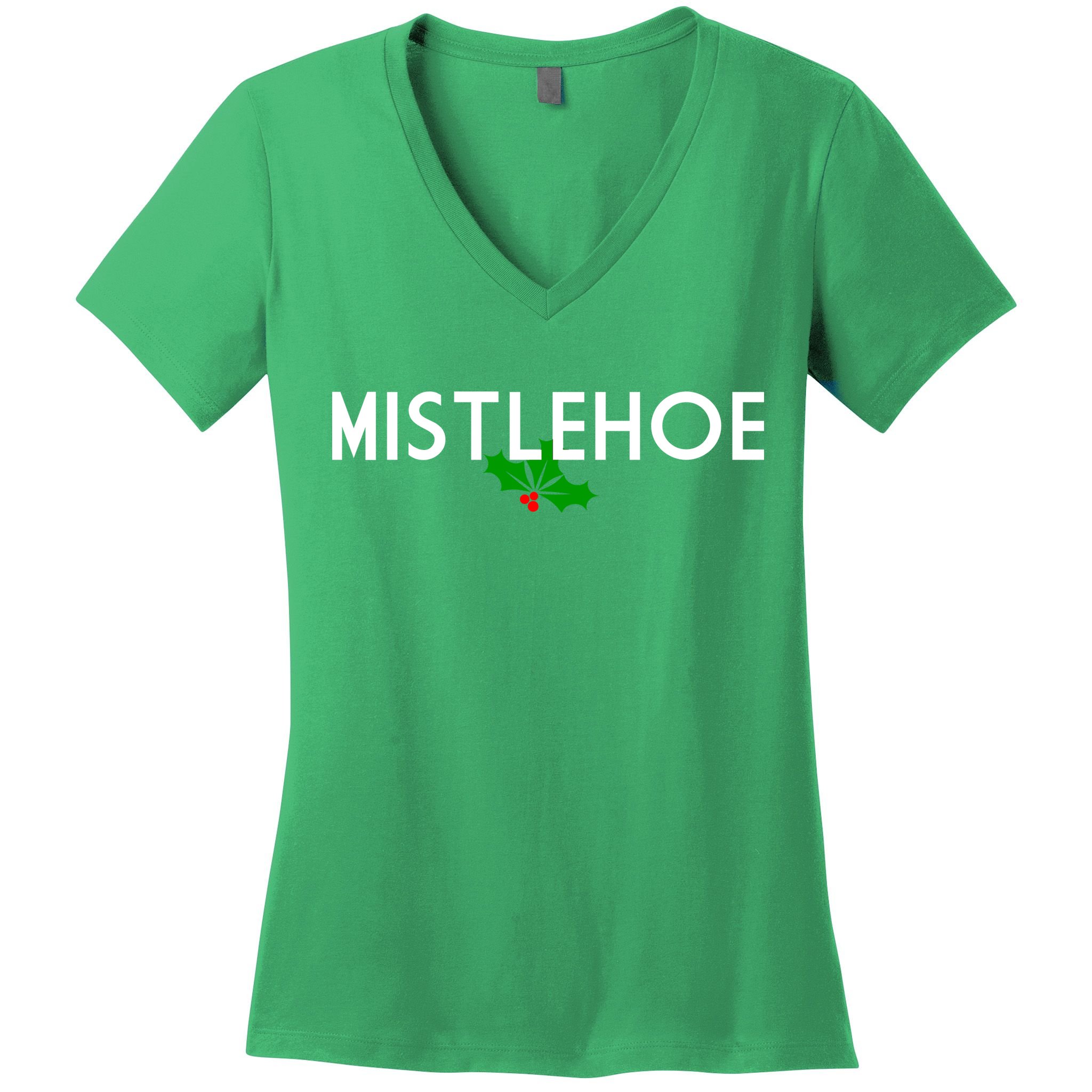 Mistlehoe Funny Holiday Women's V-Neck T-Shirt
