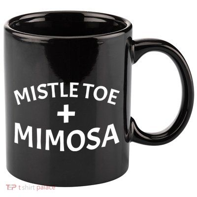 Mistletoe and Mimosa 11oz C Handle Ceramic Mug