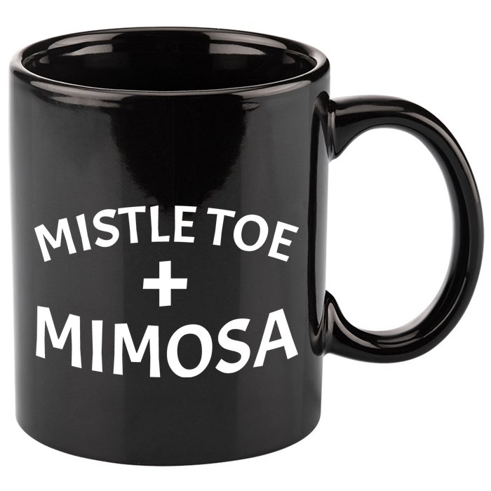 Mistletoe and Mimosa 11oz C Handle Ceramic Mug