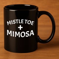 Mistletoe and Mimosa 11oz C Handle Ceramic Mug