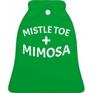 Mistletoe and Mimosa Ceramic Bell Ornament