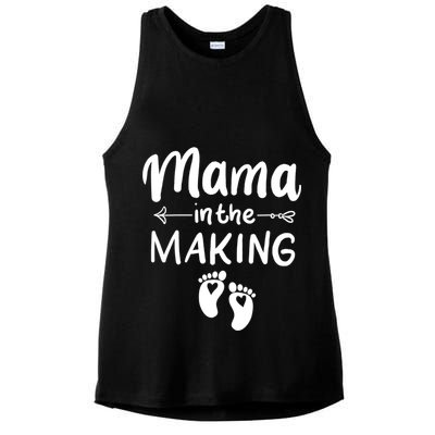 Mama In The Making Pregnancy Reveal Future Mother Outfit Gift Ladies PosiCharge Tri-Blend Wicking Tank