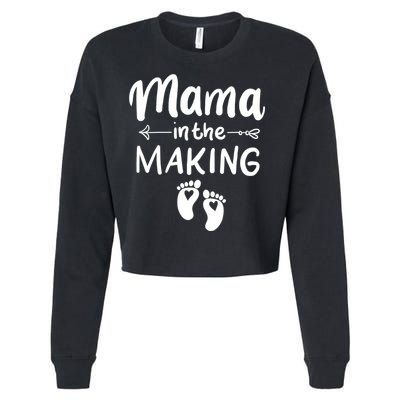 Mama In The Making Pregnancy Reveal Future Mother Outfit Gift Cropped Pullover Crew