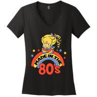 Made In The 80s 1980s Generation Millennials Retro Vintage Women's V-Neck T-Shirt