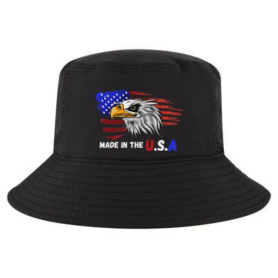 Made In The U.S.A Bald Eagle Patriotic Flag Tattoo Cool Comfort Performance Bucket Hat