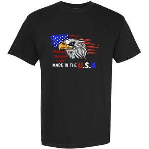 Made In The U.S.A Bald Eagle Patriotic Flag Tattoo Garment-Dyed Heavyweight T-Shirt