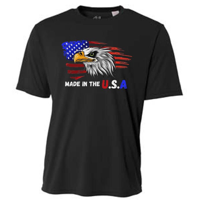 Made In The U.S.A Bald Eagle Patriotic Flag Tattoo Cooling Performance Crew T-Shirt