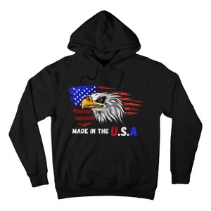 Made In The U.S.A Bald Eagle Patriotic Flag Tattoo Hoodie