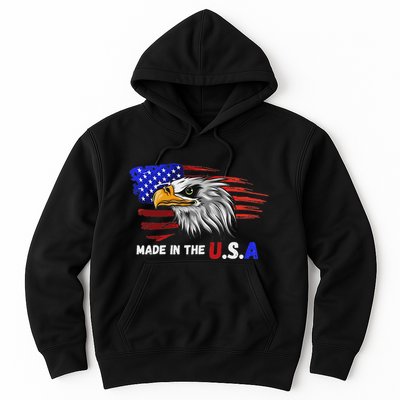 Made In The U.S.A Bald Eagle Patriotic Flag Tattoo Hoodie